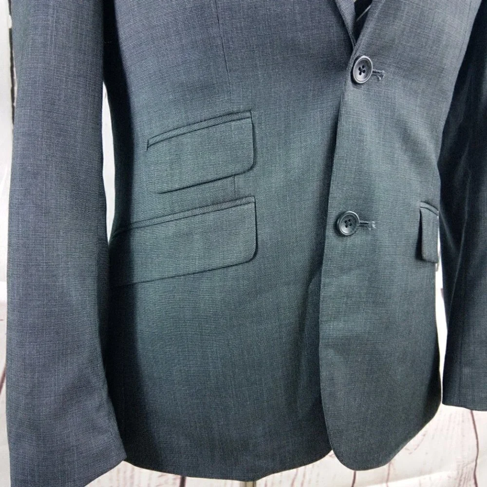 Marc Ecko 36S 2 Button Dark Gray Birdseye Suit Blazer Sport Coat